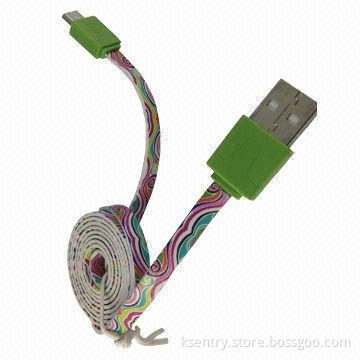 Flat 8-pin to USB Colourful Cable for iPhone, charger cable